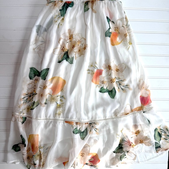 Farm Rio Anthropologie Eloisa Floral Midi Dress Sheer Chiffon Small - Picture 10 of 10